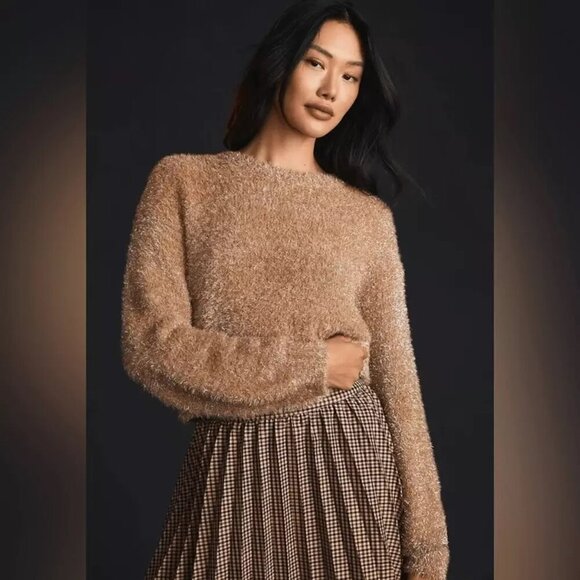 Maeve Sweaters - MAEVE ANTHROPOLOGIE Tinsel Eyelash Sweater